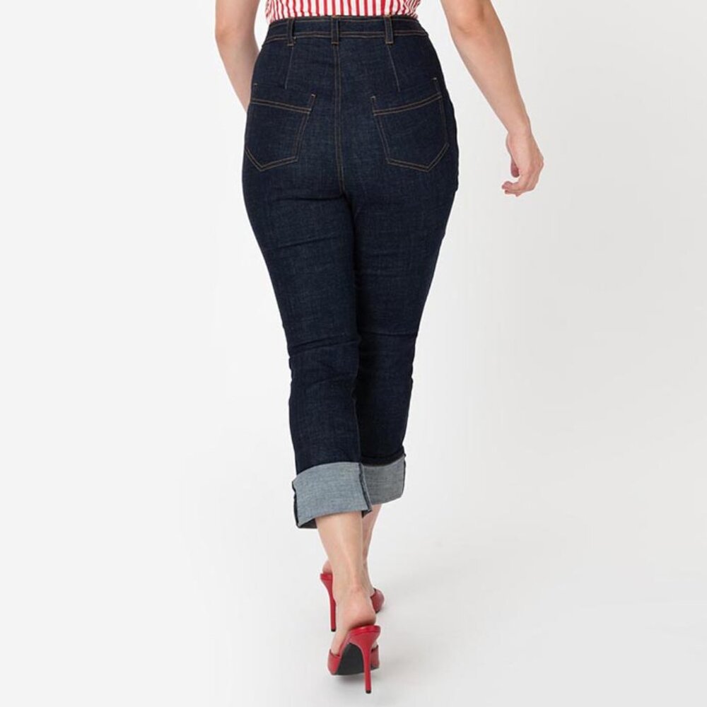 NWT Rockabilly XS & S Retro Cropped Jeans- "I Love Lucy" by Unique Vintage - Picture 12 of 13